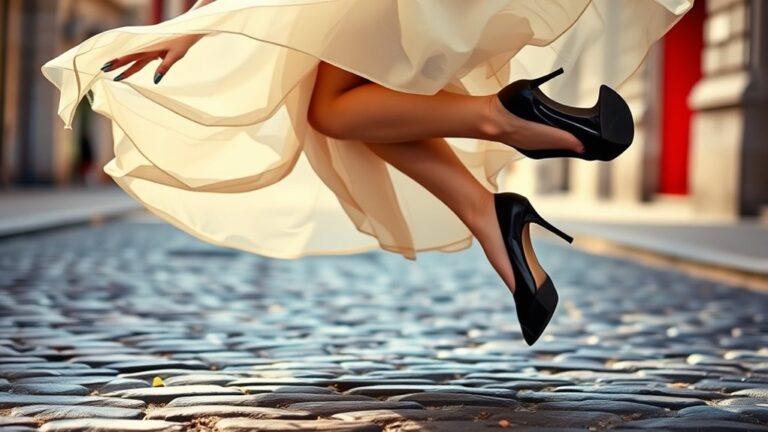 graceful recovery in heels