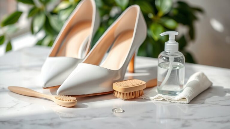 maintaining pristine white heels